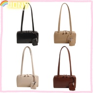 JONY Tote Bag, PU Leather Large Capacity Shoulder Bag, Vintage Handbag with Mini Wallet Solid Color 