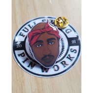 Animated Tupac Shakur Cap Pin