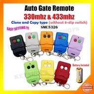 330MHz 433MHz SMC5326 Auto Gate Remote Control 2 Button Clone &amp; Copy Type | 12V 23A Battery Included | 自动门遥控