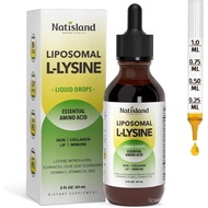 Liposomal L-lysine Monolaurin Liquid Drops, Lysine 1000MG Supplement for Adults & Kids, Echinacea & 