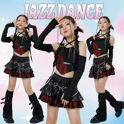 Korean Ive K-pop Stage Outfit Children Concert Outfits Hip-Hop Street Dancewear Performance Costume 