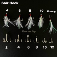 4 6 8 10 Kosong Micro Light Fast Jigging Single Assist Hook Strong Fishing Hook Kail Pancing Umpan T