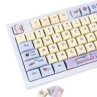 133 Keys Kawaii Keycaps Sets, PBT XDA Profile Keycaps, Dye-Sublimation Low Profile Keycaps 65 Percen