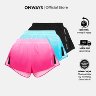 ONWAYS Combo 3 Quần Short Thể Thao Nữ Chạy Bộ 2 Lớp Xẻ Lai Cao Co Giãn Thấm Hút Tốt JAMAICA 5 OMBRE