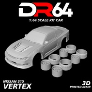 Car Kit 1/64 scale Nissan S15 Vertex / Hotwheel Nissan S15 Vertex / Resin Car Kit