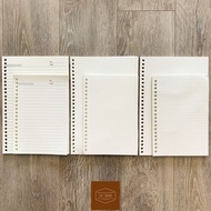 1 stack of refill paper 40 - 45 sheets A5 (20 holes) and B5 (26 holes)