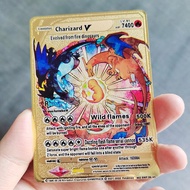 5000 HP Metal Pokemon Cards Spanish Mewtwo Charizard Pikachu Gengar Shiny Iron Pokémon GX Vmax EX Ga