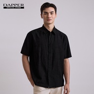 DAPPER เสื้อเชิ้ตแขนสั้น Textured Jacquard Shirt สีดำ