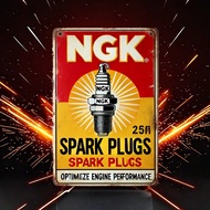 Biển kim loại cổ điển NGK Spark Plugs - 20,32x30,48 Cm, Đồ trang trí hiệu suất động cơ cổ điển, Nghệ