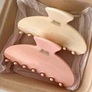 2pcs/1pc Women's 9.2cm/3.62in Oval Pink & White Super Sturdy Large Lightweight Plastic Hair Clips, F