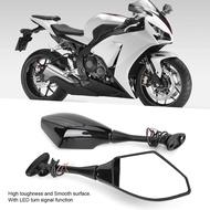 【ราคาถูกสุด】Motorcycle Side Mirrors 2 ชิ้นรถจักรยานยนต์ LED เลี้ยวกระจกเหมาะสำหรับฮอนด้า CBR600RR/CBR1000RR/cbr250r/cbr500r/cbr300r