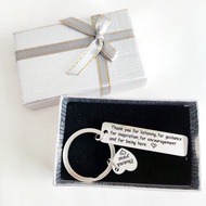 Thank You Stainless Steel Keychain Team Appreciation Engravable Gift for Colleague Friend