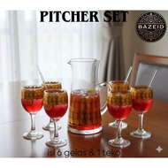 Pitcher Set/ Glass Beautiful Glass/ Set pitcher