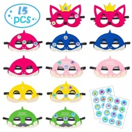 [✅READY]15pcs baby shark children's birthday party dress up supplies funny mask eye mask game mask