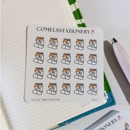 COMELS Pills Medication Daily Chores Sticker Sheet for Planner Bullet Journals Journaling Diary