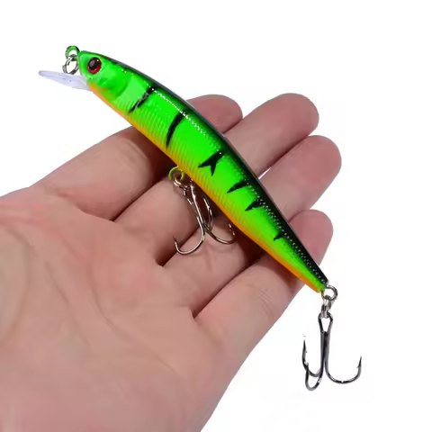 1/2pcs Floating Minnow Fishing Lure 3D Eyes Crankbait Wobblers Artificial Plastic Hard Bait Bass Pik
