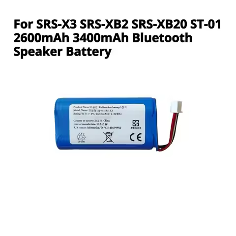 For Sony SRS-X3 SRS-XB2 SRS-XB20 ST-01 2600mAh 3400mAh Bluetooth Speaker Battery