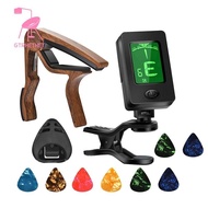 1Set Guitar Capo Guitar Picks Guitar Tuner for Ukulele Violin Acoustic Guitar with Picks and Pick Holder