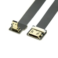 90 Degree Down Angled Micro Male to Mini HDMI Female FPV Use FPC Flat Cable