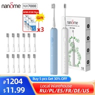 ▥ Nandme NX7000 Smart Sonic Electric Toothbrush Ultrasound IPX7 Rechargeable Tooth Brush 5 Mode Smart Time Whitener Teethbrush