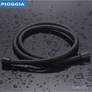 COD ☞ PIOGGIA Black/Silver 1.5M Flexible PVC Shower Hose Smooth Connector Water Head Pipe Bathroom Q
