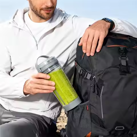 Vessel Cup& Cap& Sip Lid(18 Oz) With Carry Handle Designed For Ninja Blast BC100 Series& BC151 Serie