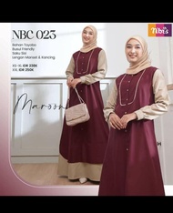 Gamis Wanita Terbaru Nibras NBC 023 - Pilihan Warna Maroon Navy dan Khaki - Elegan dan Stylish di Toko Faisal Lazada Grosir Fashion