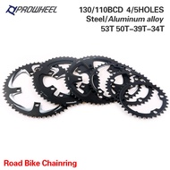 PROWHEEL ROAD Bicycle Chainring 110/130BCD 34/39/50/53T Sprocket 8/9/10/11 Speed Chainwheel for Double Speed Crank Arms