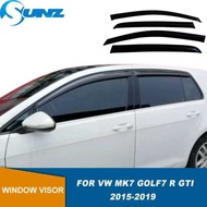 Side For VW 7 Golf7 R GTI 2015 2016 2017 2018 2019 4Pcs Window Visor Sun Rain Guard Deflector