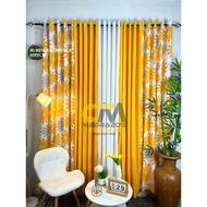 MADRAZO Sunflower Yellow Curtain Combination - 3IN1 and 5IN1 - 10RINGS 5FT up to 9FT