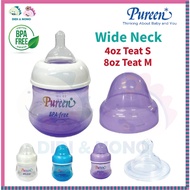 Pureen Wide Neck Bottle BPA Free [ 4oz / 8oz ] Botol Susu Bayi pureen botol susu