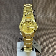 [Original] Seiko 5 SYMC18K1 Ladies Gold Stainless Steel Analog Automatic Date Watch