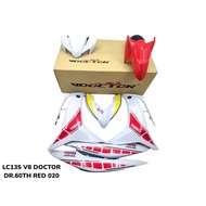 YAMAHA LC135 LC 135 V8 DOCTOR COVER SET READY STOCK TANAM STICKER COVERSET DR.60TH ANNIVERSARY RED