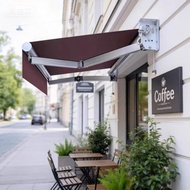 Foldable awning, retractable awning, awning with aluminum alloy frame,  sunproof, rainproof，windproo
