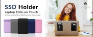 Afterplug Portable Stick On Pouch Black 筆記型電腦袋(灰色)，附可重複使用黏合劑，適用於便攜式外置 SSD SanDisk、三星 T7、Crucial X8、A
