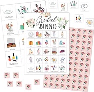 Bridal Bingo Games Cards, Bridal Shower Bingo Game Set, Blush Pink Floral Engagement Party Game, Wed