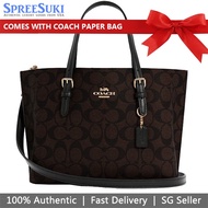 Coach Handbag In Gift Box Crossbody Bag Mollie Tote 25 In Signature Canvas Brown Black # C4250