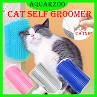 AQUARZOO Softer Cat Self Groomer with Catnip Pouch,Dog Cat Corner Groomer Indoor ,Wall Corner Scratc