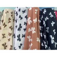 Italian Silk Fabric With A Bow Pattern Width 60 Inches/Yard 1 Yard Per Order. Many Yards Can Be Cut 
