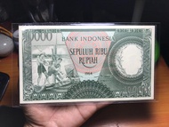 Uang Kuno 10000 Pekerja Hijau UNC Seri EQQ