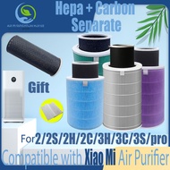 【Original and Authentic】 Replacement Compatible with Xiaomi 2/2S/2H/2C/3H/3C/3S/pro Filter Air Purifier Accessories High Quality HEPA&amp;Active Carbon High-Efficiency Antibacteria