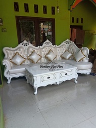 sofa sudut kayu jati