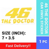 [STICKER KINGDOM] 46 RACING THE DOCTOR STICKER/ CAR STICKER/ STICKER KERETA/ MOTORCYCLE STICKER 7 IN