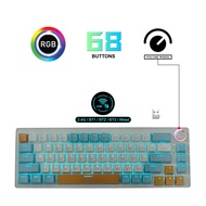Oker คีย์บอร์ดไร้สายไฟ RGB รุ่น K68 เชื่อมต่อได้ 5 ช่องทาง Bluetooth1 + Bluetooth2 + Bluetooth3 + Wi