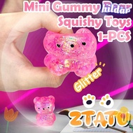 HILDAR Bear Squishy Fidget Toys, Cute Soft Sugar Stress Ball Sensory Toys,  Funny Gummy Bear Squishy