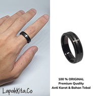 cincin pria wanita titanium hitam / cincin titanium pria wanita hitam - 18