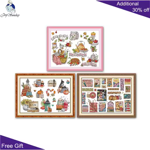 Joy Sunday Autumn Cuisine Stamp Collection The Scent of Autumn Cross Stitch Kit, counted Stamped Cro