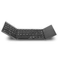 Portable B033Three-fold Thin Bluetooth Keyboard with Touch Control Wireless Bluetooth Keyboard for T