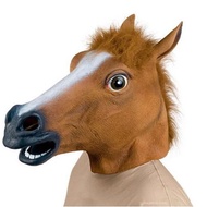 NEW Horse Mask Halloween Horse Head Mask Latex Creepy Animal Costume Theater Prank Crazy Party Hallo