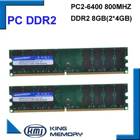 KEMBONA RAM DESKTOP PC DDR2 800Mhz 8GB (KIT of 2x4gb) ddr2 8g kit PC2-6400 only for A-M-D motherboar